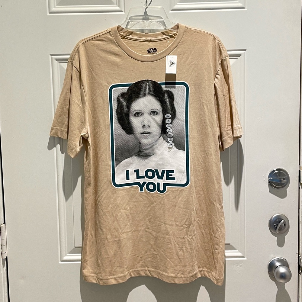 Disney Star Wars Comic Princess Leia, I Love You Graphic Tee Size Small & Medium